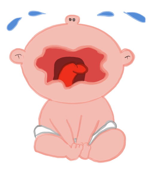 Un bébé qui pleure.